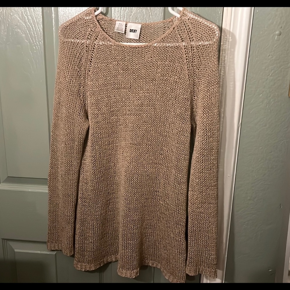 DKNY Brown Long Sleeve Coverup